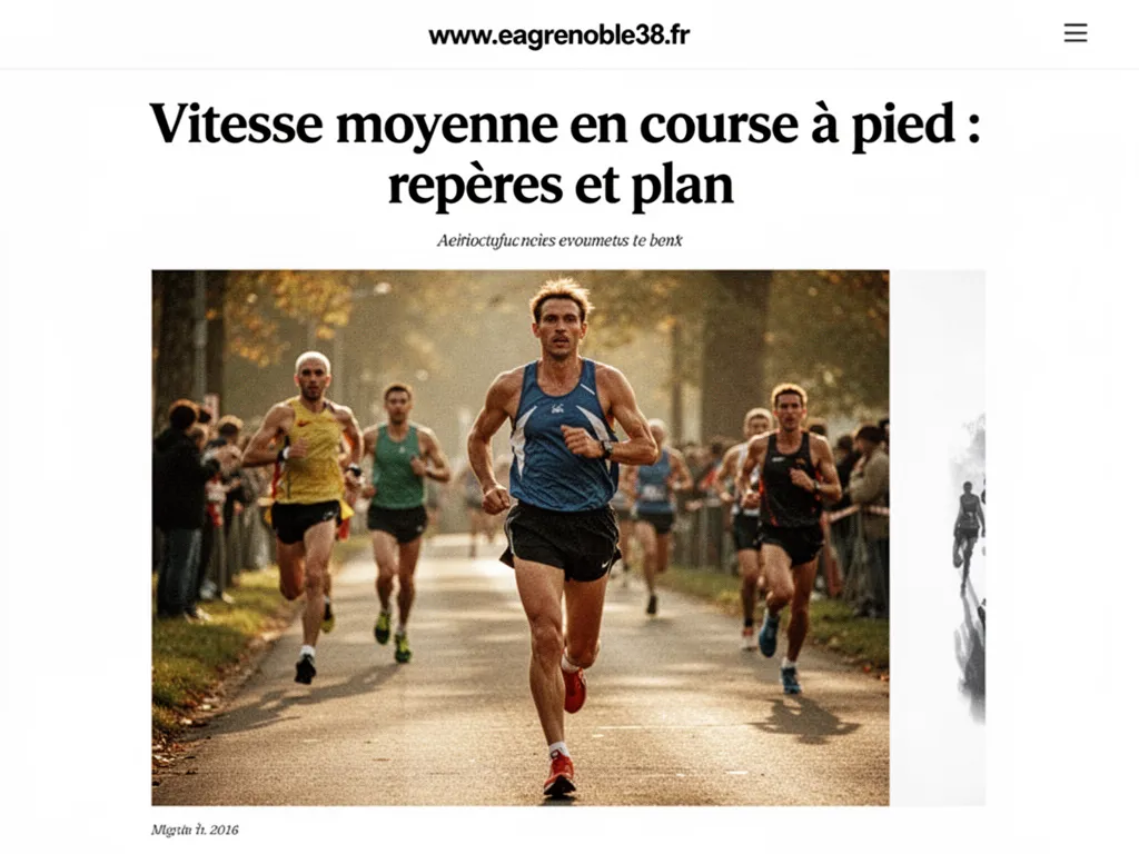 Coureur sur une route de campagne au lever du soleil, montre GPS au poignet