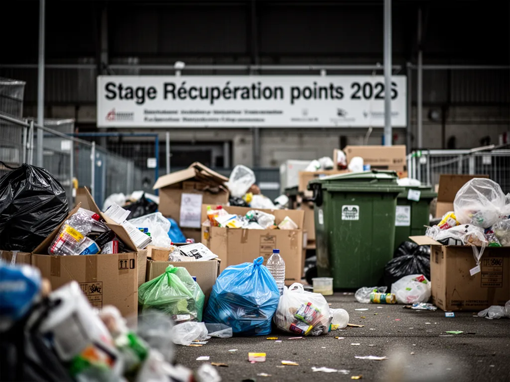 Un formulaire d'inscription à un stage de récupération de points posé sur une table, un stylo et un permis de conduire à